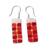 Checkerboard Glass Earrings - Aqua