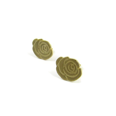 Gold Rose Stud Earrings