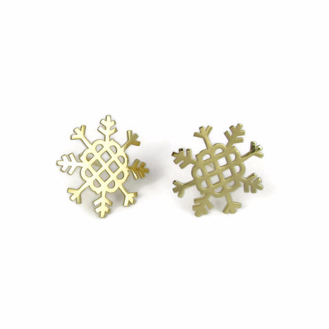 Gold Snowflake Earrings