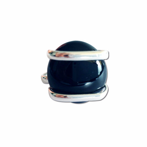 Parallel Glass Ring - Black