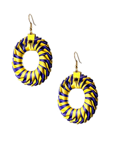 Woven Palm Circle Earrings