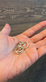 3 Rings Silver Earrings