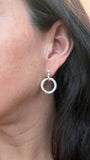 3 Rings Silver Earrings