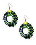 Woven Palm Circle Earrings