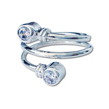 Curly CZ Ring - White