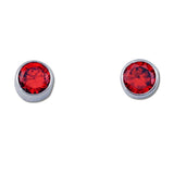 Round CZ Earrings - 6 Colors Available