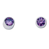 Round CZ Earrings - 6 Colors Available