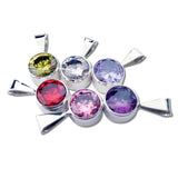 Round CZ Pendant - 10mm - 6 Colors Available