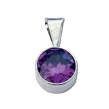 Round CZ Pendant - 10mm - 6 Colors Available