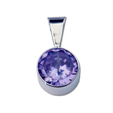 Round CZ Pendant - 10mm - 6 Colors Available