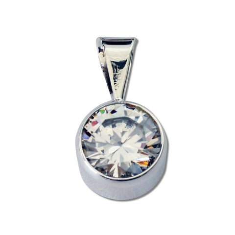 Round CZ Pendant - 10mm - 6 Colors Available