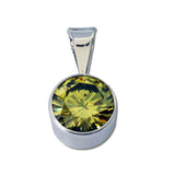 Round CZ Pendant - 10mm - 6 Colors Available