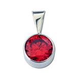 Round CZ Pendant - 10mm - 6 Colors Available