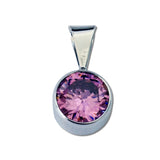 Round CZ Pendant - 10mm - 6 Colors Available