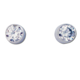 Round CZ Earrings - 6 Colors Available