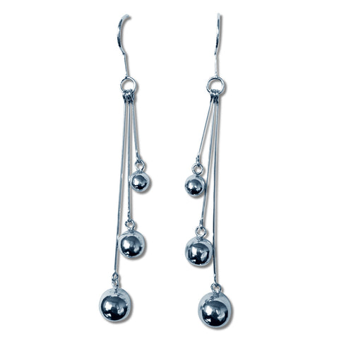 Triple Ball Pendulum Earrings