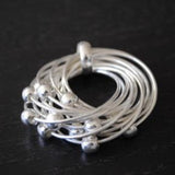 14 Rings with Beads Silver Pendant