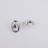 Ovals and Amethyst Earrings