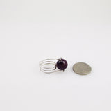 Faceted Amethyst Curly Ring