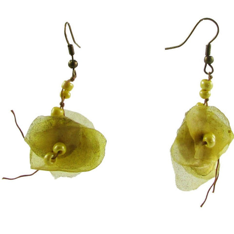 Fish Scales Earrings -Yellow