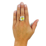 Parallel Glass Ring - Yellow Stripe