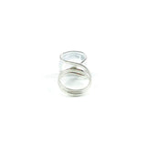 Parallel Glass Ring - White Stripe