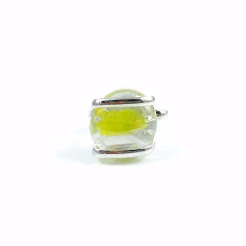 Parallel Glass Ring - Yellow Stripe