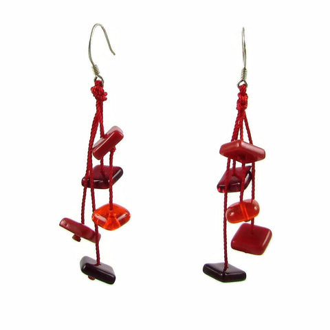 Zen Glass Earrings - Red