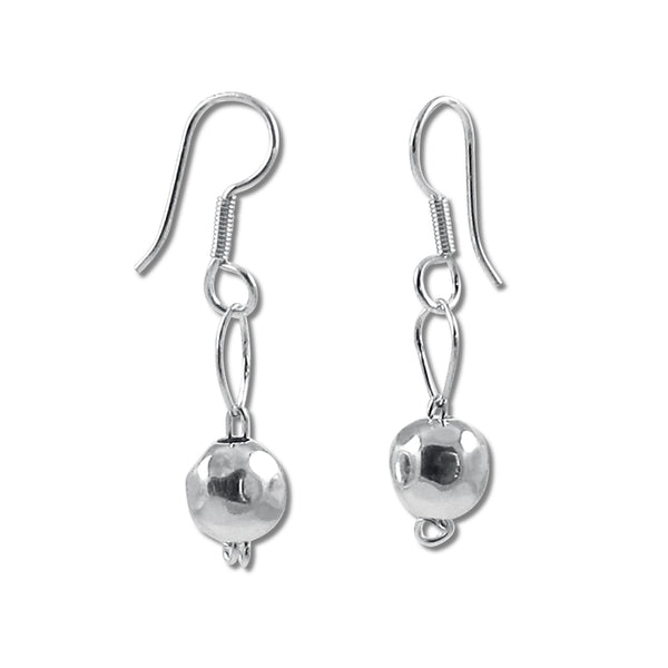 Hammered Ball Drop Earrings 8mm TistiK