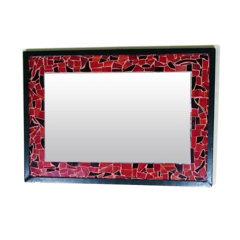 Red Mosaic Mirror