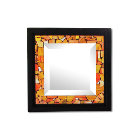 Amber Mosaic Beveled Mirror