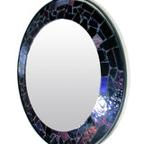 Purple Mosaic Round Mirror