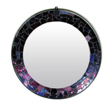 Purple Mosaic Round Mirror