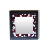Red & White Square Mirror
