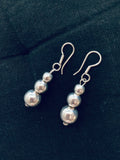 Graduated Triple Ball Earrings