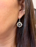 Oxidized Roses Earrings - Medium