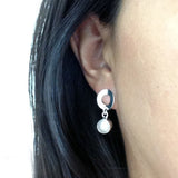 Pearl Disk Earrings