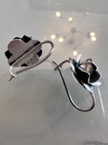 Oxidized Rose Earrings - Small