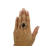 Infinity Glass Ring - Amber