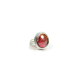 Infinity Glass Ring - Red Crystal Iridescent