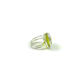 Infinity Glass Ring - Yellow Crystal