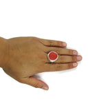 Infinity Glass Ring - Coral Matte