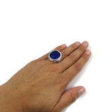 Infinity Glass Ring - Navy Matte