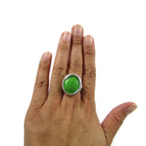 Infinity Glass Ring - Green