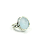 Infinity Glass Ring - Sky Blue Matte