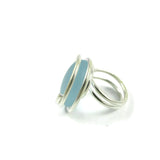 Infinity Glass Ring - Sky Blue Matte