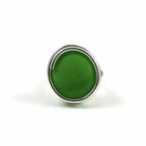 Infinity Glass Ring - Green Matte