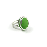 Infinity Glass Ring - Green Matte