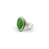 Infinity Glass Ring - Green Matte