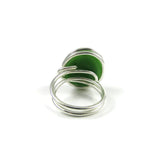 Infinity Glass Ring - Green Matte